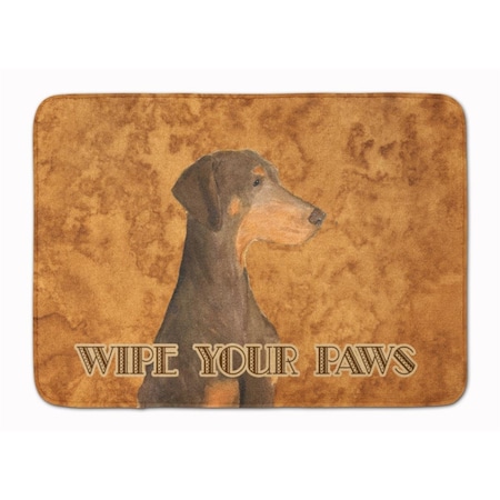 Carolines Treasures Chocolate Natural Ear Doberman Machine Washable Memory Foam Mat SS4899RUG